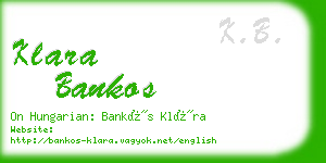 klara bankos business card